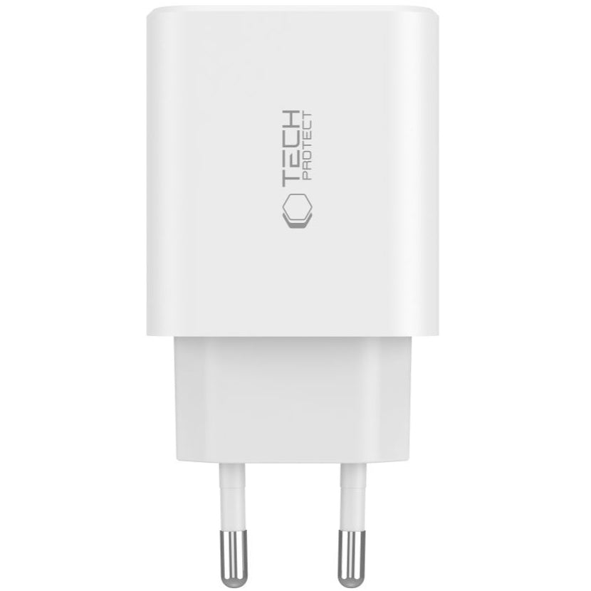 Chargeur réseau Tech-Protect NC30W, 30W, 3A, 1 x USB-A - 2 x USB-C, blanc