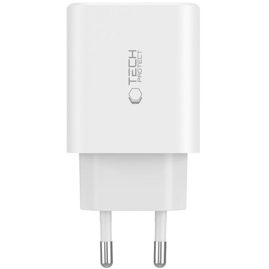 Netzwerk-Ladegerät Tech-Protect NC30W, 30W, 3A, 1 x USB-A - 2 x USB-C, Weiß