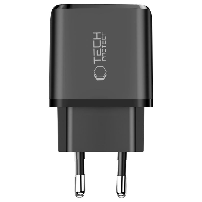 Chargeur Réseau Tech-Protect NCA45W, 45W, 3A, 1 x USB-A - 1 x USB-C, Noir