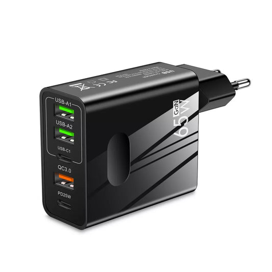Chargeur Réseau Techsuit CHC1 PentaXPower, 25W, 3A, 3 x USB-A - 2 x USB-C, Noir