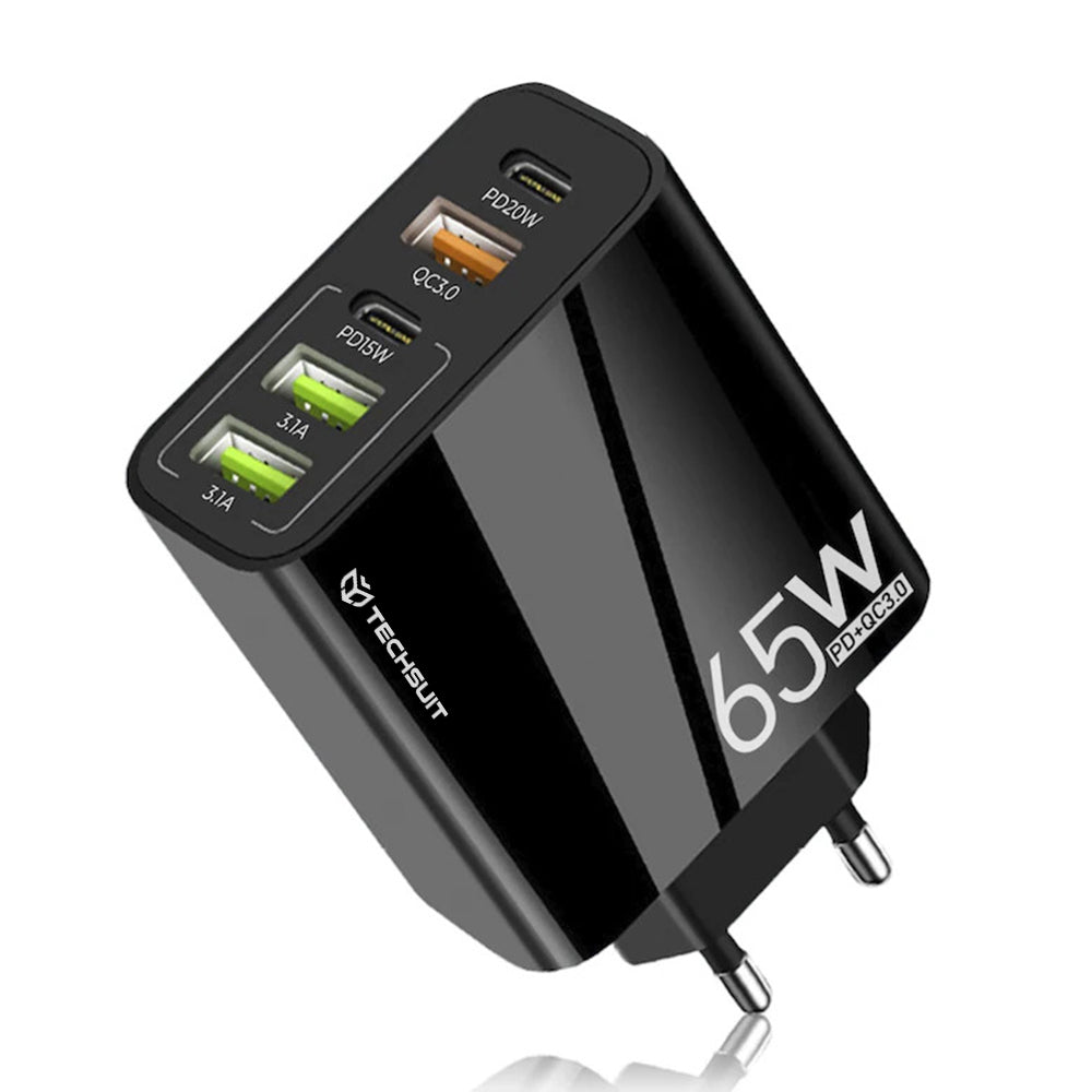 Chargeur Réseau Techsuit CHC2 PentaXPower, 20W, 3A, 3 x USB-A - 2 x USB-C, Noir
