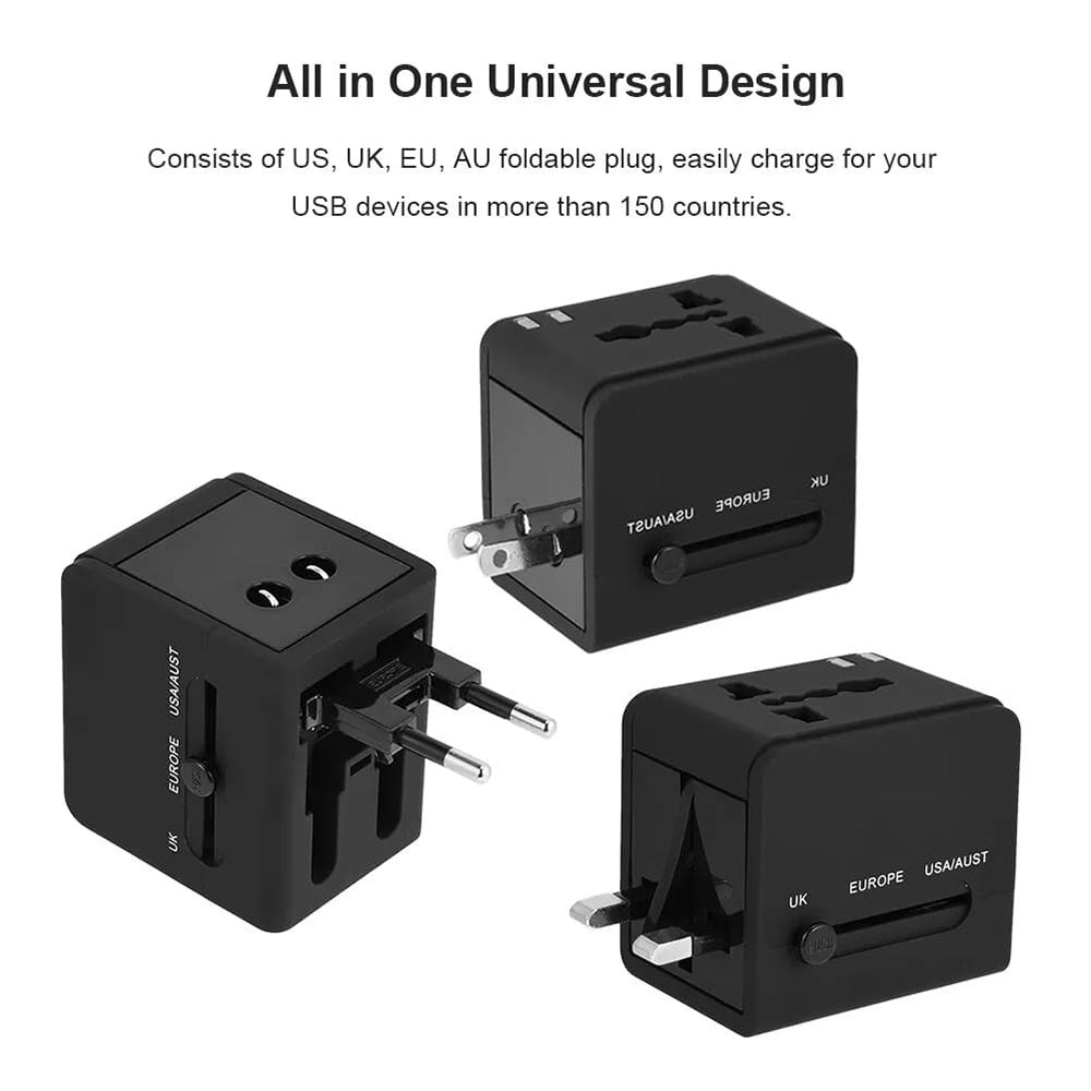 Chargeur Réseau Techsuit HHt148 Travel, 10W, 2A, 2 x USB-A, Noir