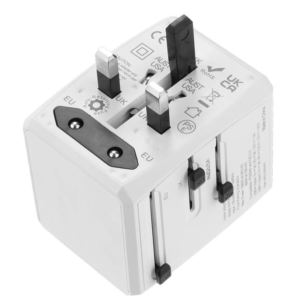 Netzladegerät Techsuit HHT904-W2 Travel, 20W, 3A, 2 x USB-A - 2 x USB-C, Weiß