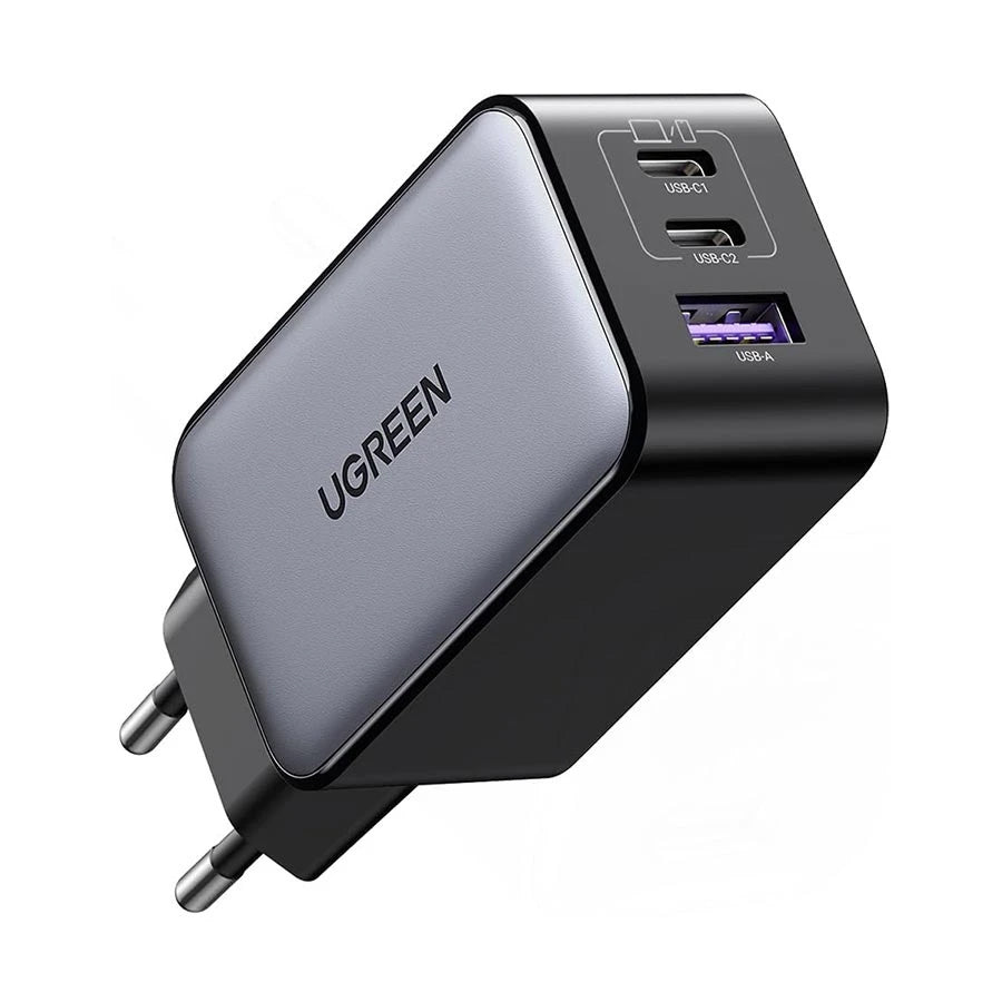 Chargeur secteur UGREEN CD244 (10335), 65W, 3A, 1 x USB-A - 2 x USB-C, Gris