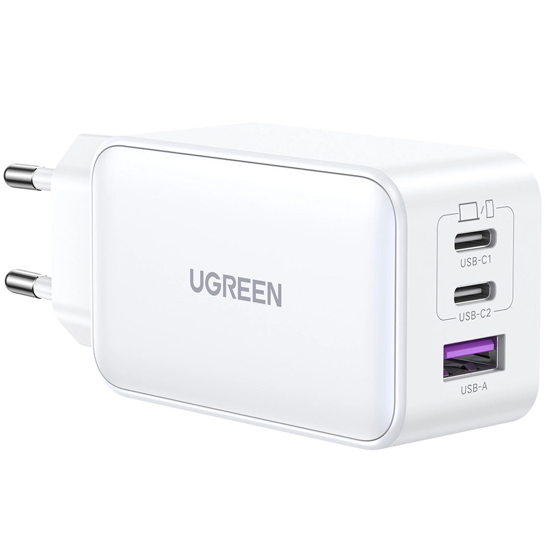 Chargeur réseau UGREEN CD244, 65W, 3A, 1 x USB-A - 2 x USB-C, Gris