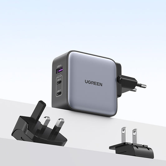 Chargeur réseau UGREEN CD296, 65W, 5A, 1 x USB-A - 2 x USB-C, Gris