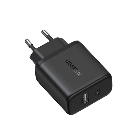 Chargeur Réseau UGREEN X227, 20W, 3A, 1 x USB-A - 1 x USB-C, Noir