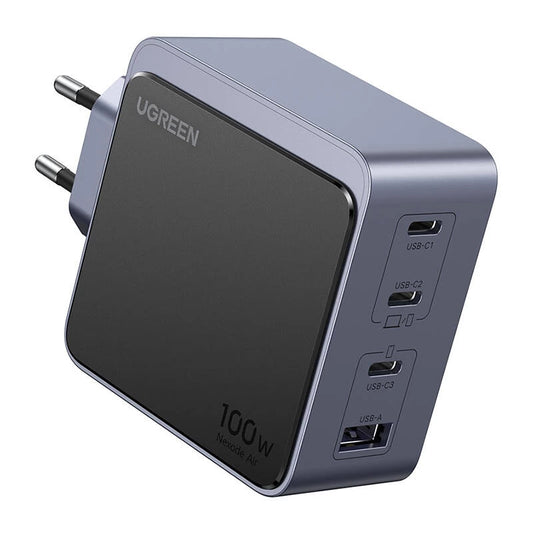 Chargeur réseau UGREEN X565 Nexode Air, 100W, 5A, 1 x USB-A - 3 x USB-C, Gris