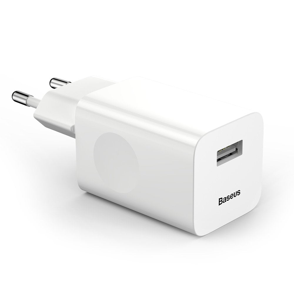 Chargeur Réseau Baseus, 24W, 3A, 1 x USB-A, Blanc CCALL-BX02