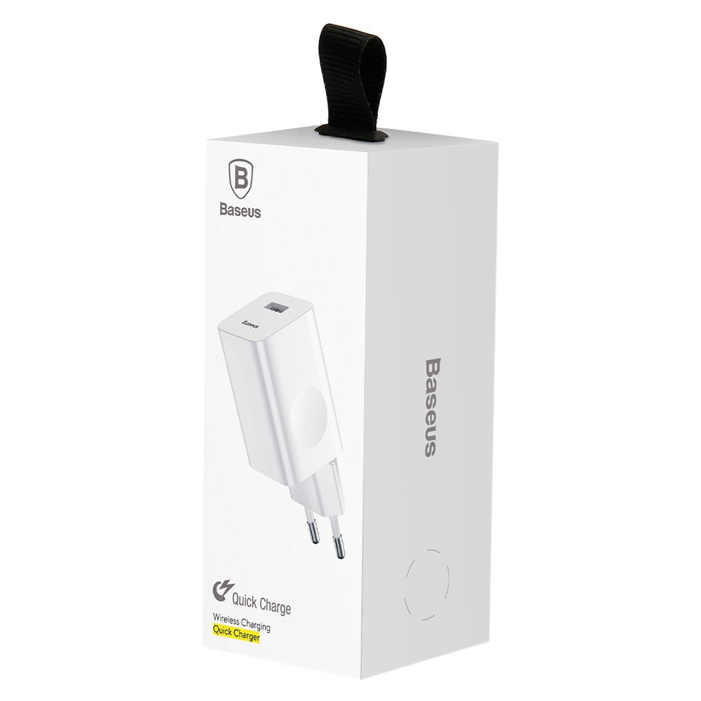 Chargeur Réseau Baseus, 24W, 3A, 1 x USB-A, Blanc CCALL-BX02