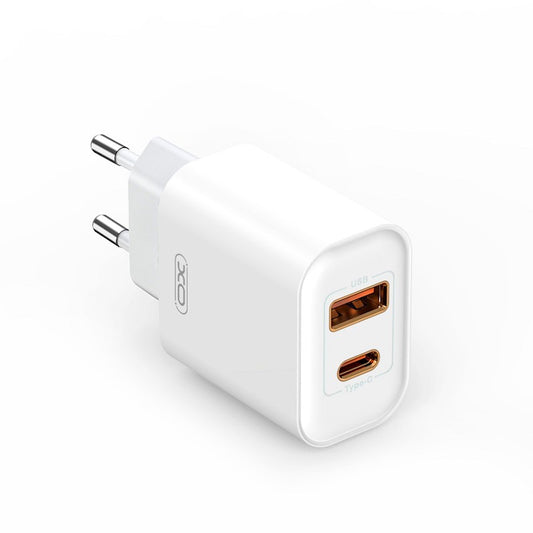 Netzwerk-Ladegerät mit USB-C Kabel XO Design CE12, 20W, 3A, 1 x USB-A - 1 x USB-C, Weiß