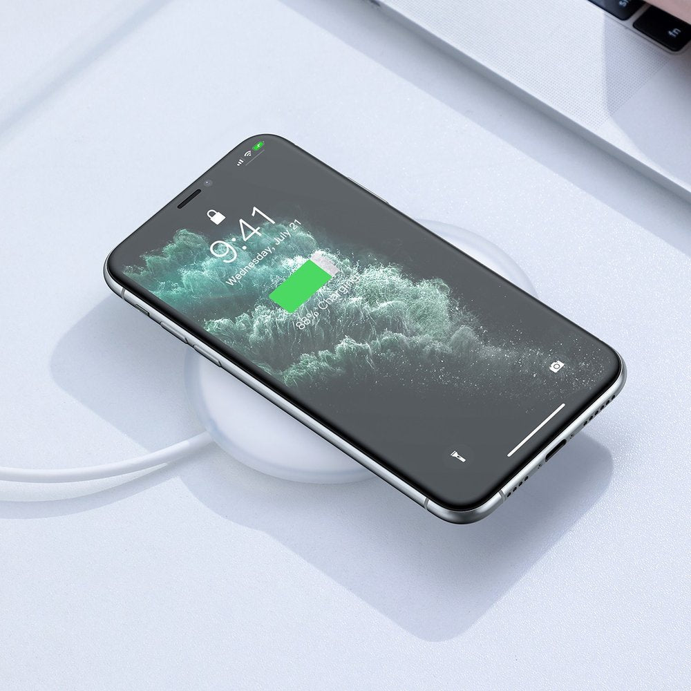 Baseus Jelly Wireless Netzladegerät, 15W, 1.67A, Weiß WXGD-02