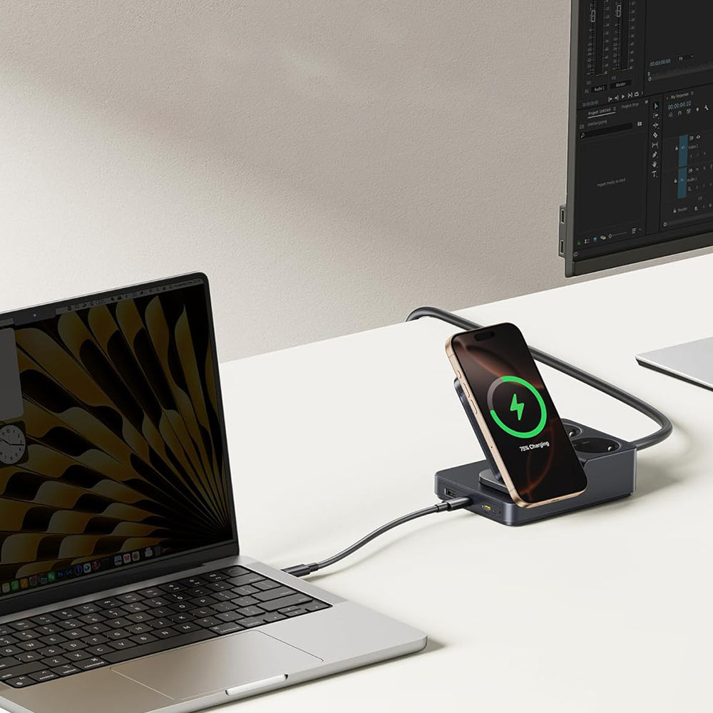 Chargeur Station Baseus Nomos ND11 QI 6en1, 67W, 3.35A, 1 x USB-A - 2 x USB-C - 2 x Schuko, Noir P80015804213-00