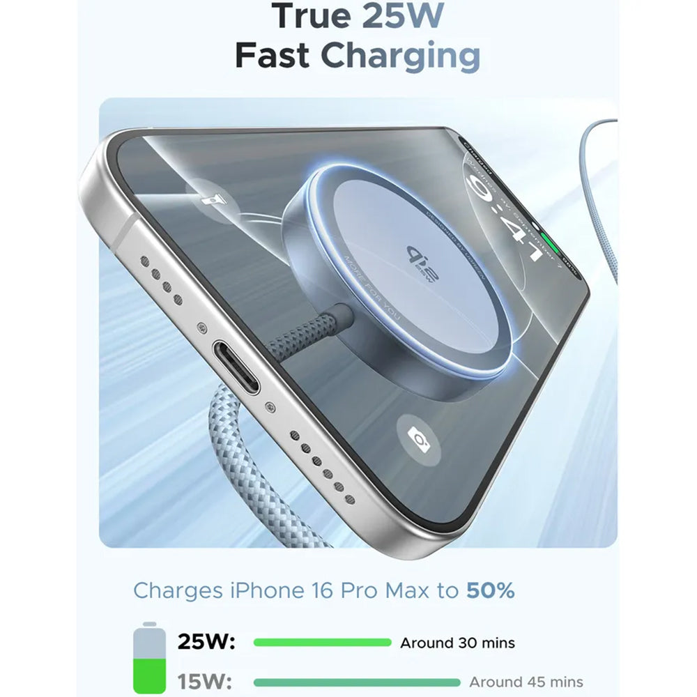 UGREEN MagFlow Wireless Netzladegerät, 25W, Blau