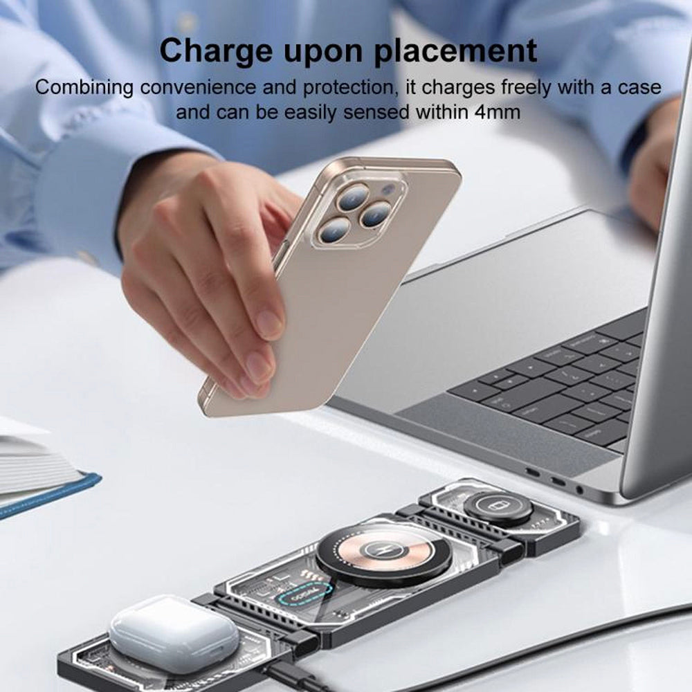 Yesido DS25 3in1 Wireless Network Charger, 15W, 1.67A, Black