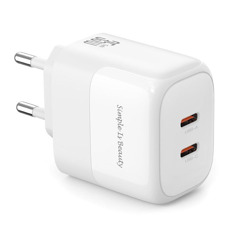 Chargeur réseau XO Design L140, 35W, 3A, 2 x USB-C, blanc
