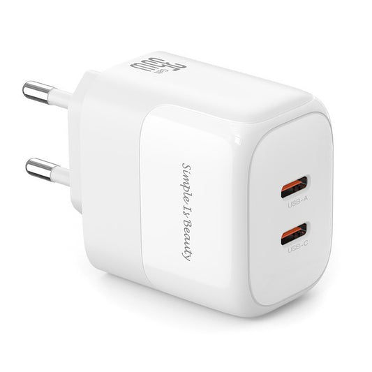 Chargeur réseau XO Design L140, 35W, 3A, 2 x USB-C, blanc