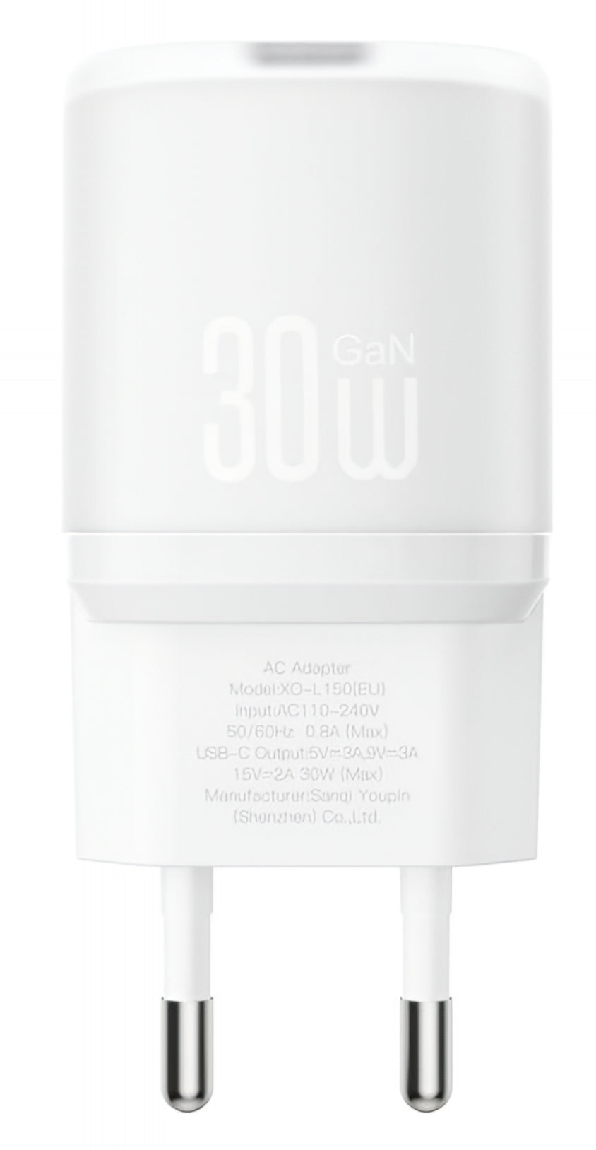 Chargeur Réseau XO Design L150, 30W, 3A, 1 x USB-C, Blanc