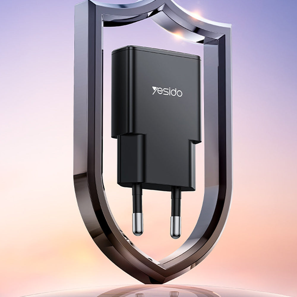 Chargeur Réseau Yesido YC74, 30W, 3A, 1 x USB-C, Noir