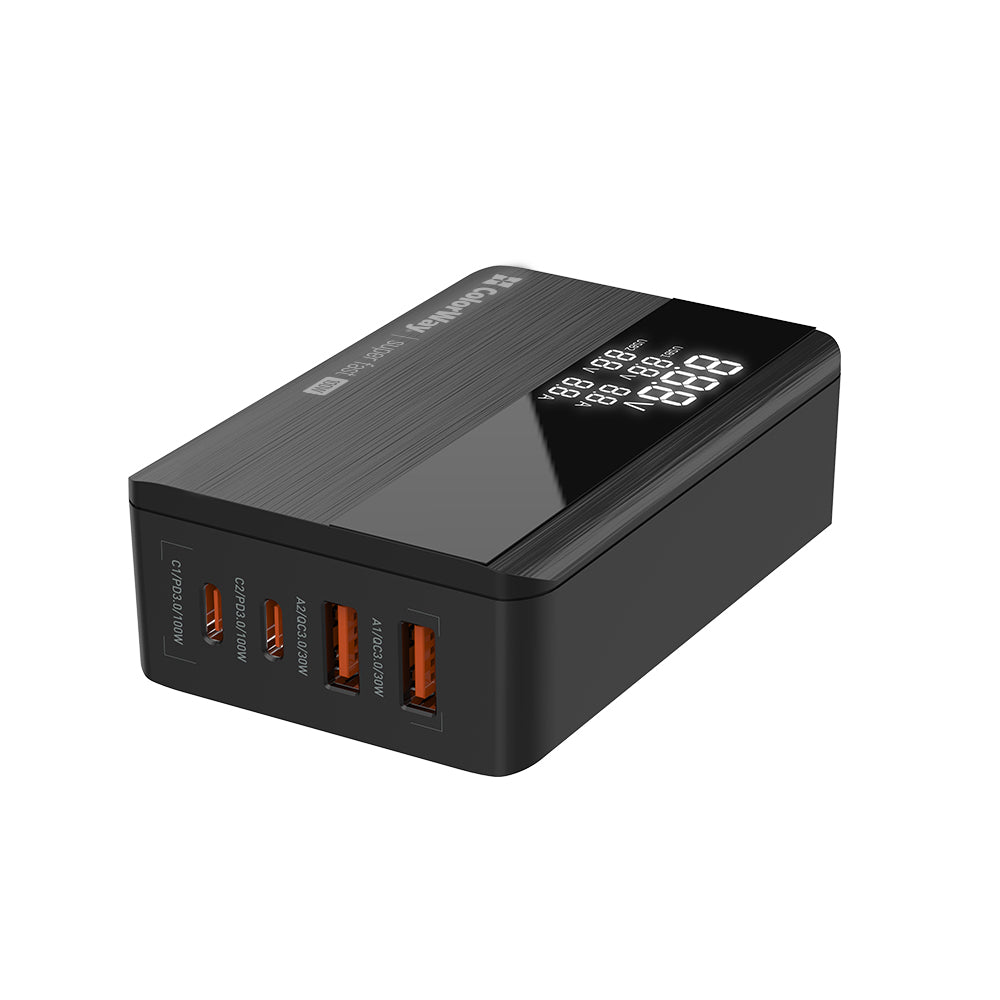 Chargeur Station ColorWay Display, 100W, 5A, 2 x USB-A - 2 x USB-C, Noir