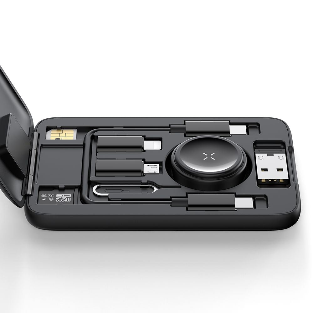 Drahtloses Ladegerät mit Organizer McDodo CH-2440 8in1 für Apple Watch Series, Schwarz