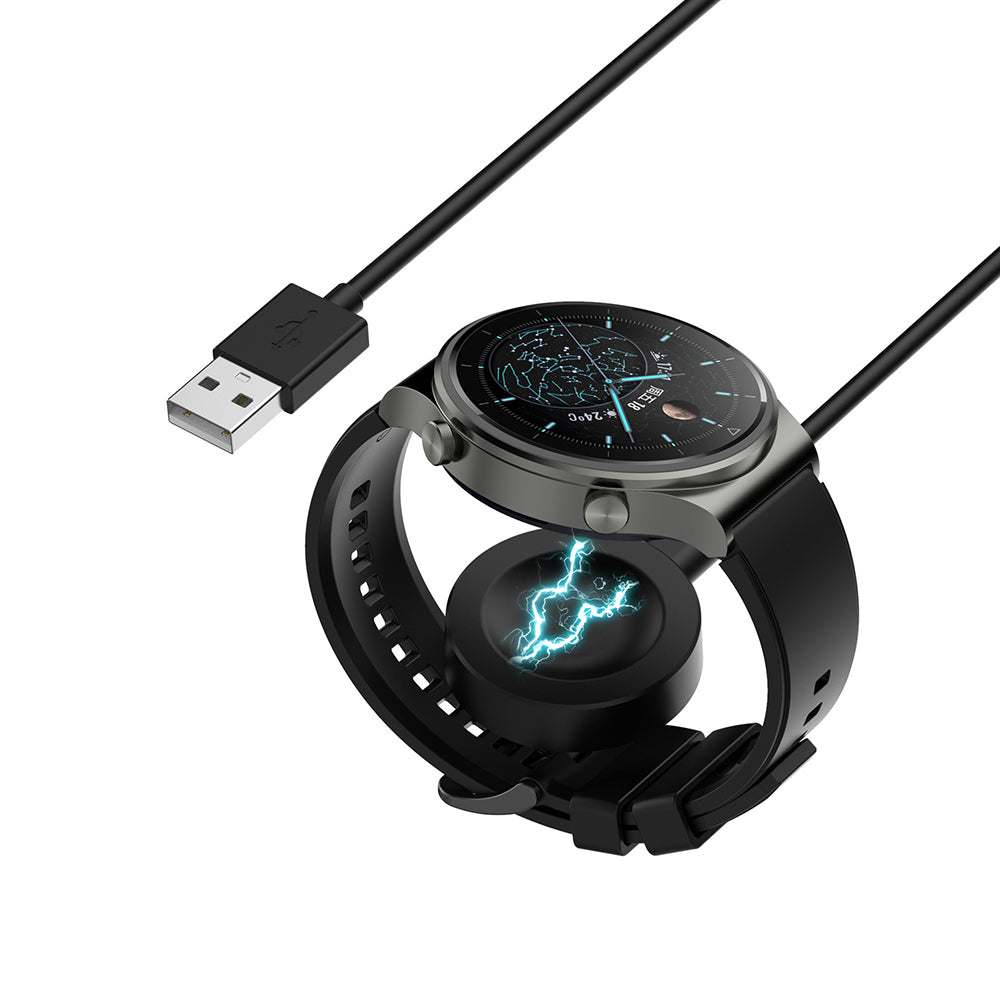 Chargeur sans fil Techsuit THC1 pour Honor Watch / Huawei Watch Series, USB-A, Noir