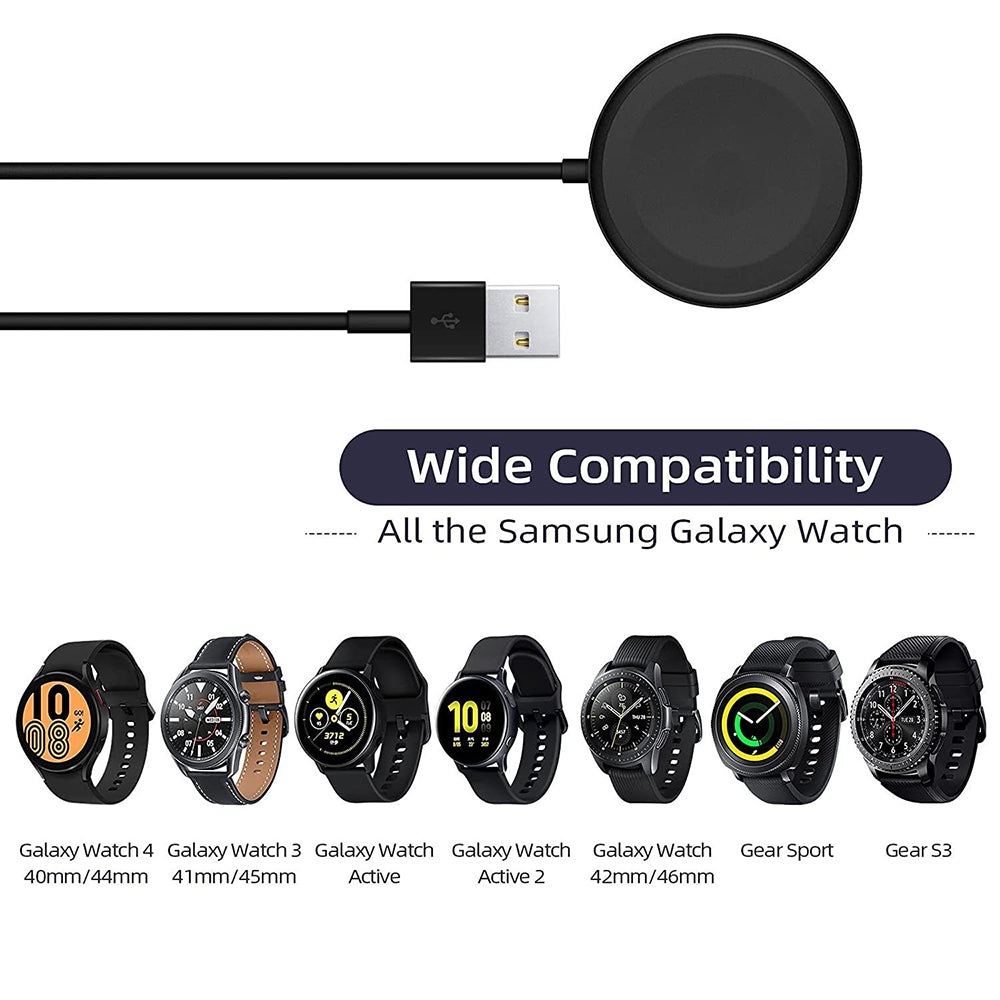 Chargeur sans fil Techsuit TSC12 pour Samsung Galaxy Watch Series, USB-A, Noir