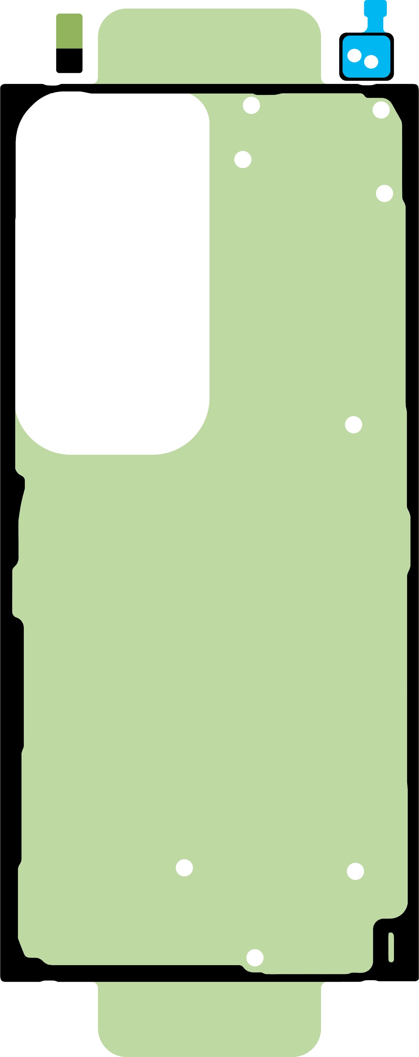 Klebeset für Akkudeckel Samsung Galaxy S23 Ultra S918, Service Pack GH82-30559A