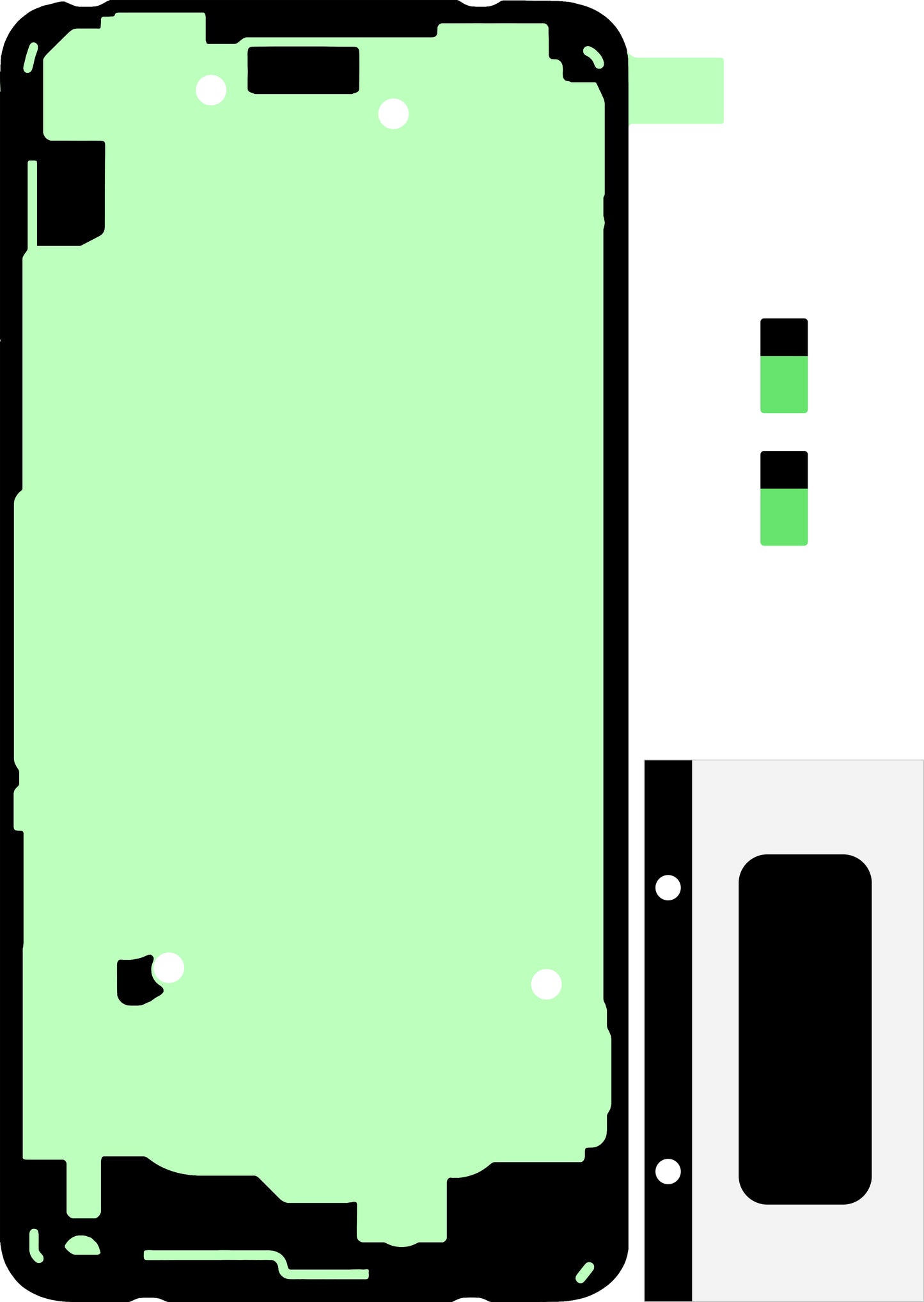 Kit Adhésif Couvercle Batterie Samsung Galaxy S10e G970, Service Pack GH82-18798A