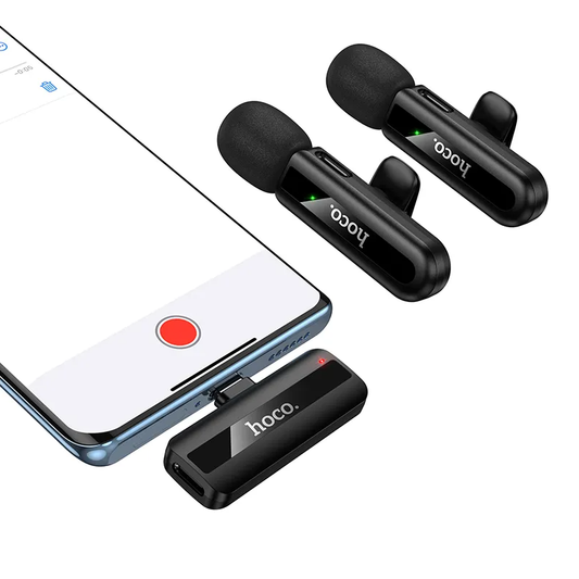 Lavalier HOCO L20A, USB-C / Lightning, Set de 2 pièces, Noir