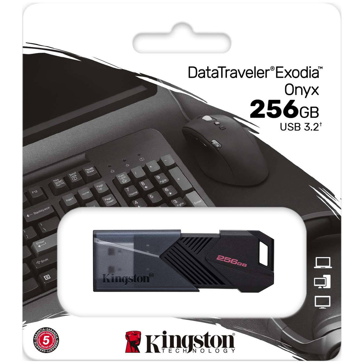 External USB-A 3.0 Memory Kingston Exodia Onyx, 256GB DTXON/256GB