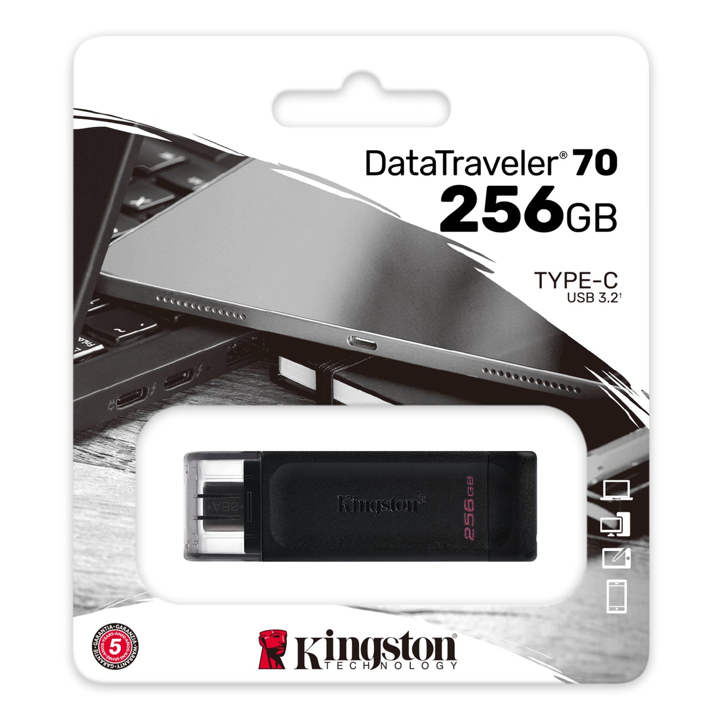 Kingston DT70 USB-C Stick 256GB | USB 3.2 Gen 1 | Speicherstick