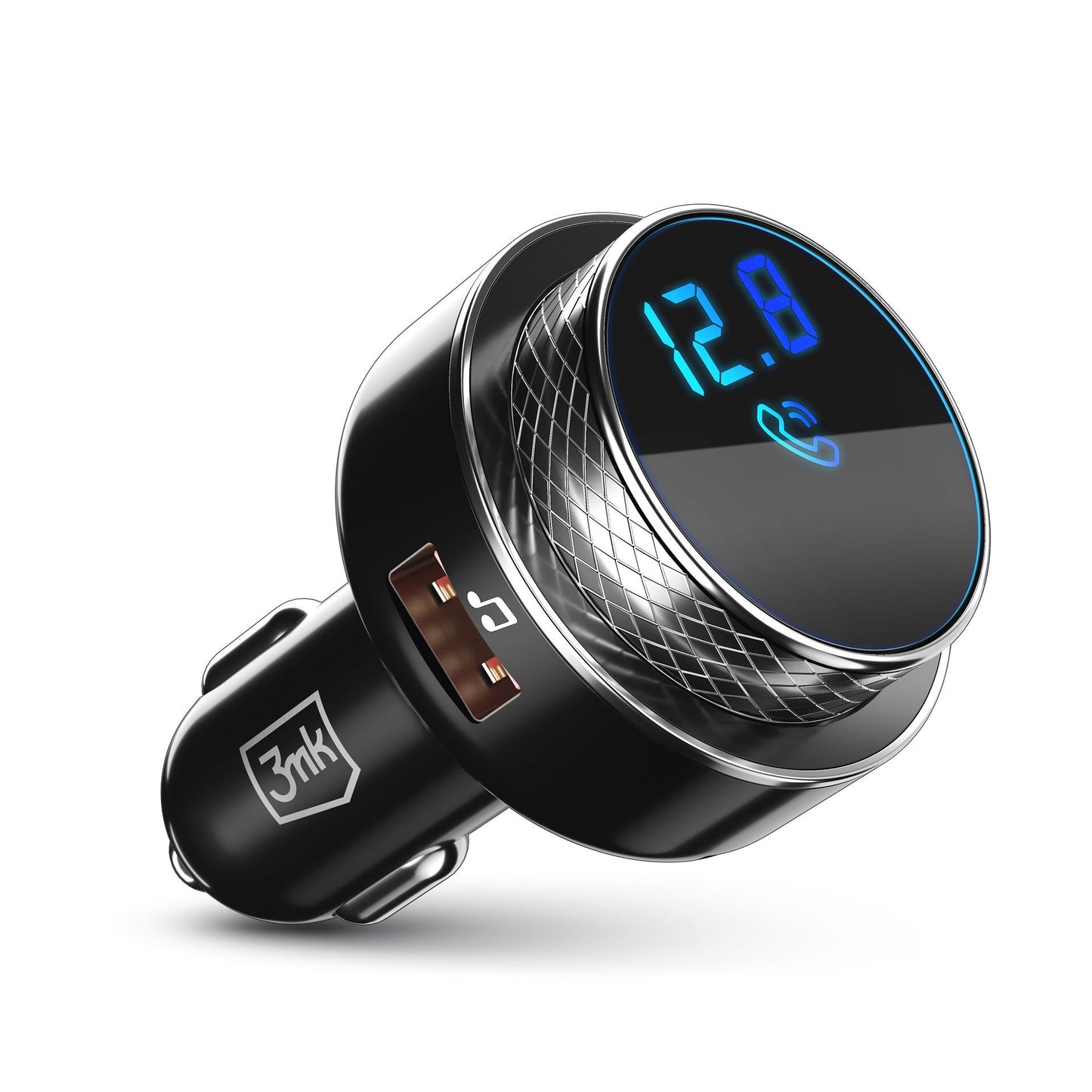 3MK Hyper Car FM-Transmitter Bluetooth | 2x USB-A & microSD | QC | Schwarz