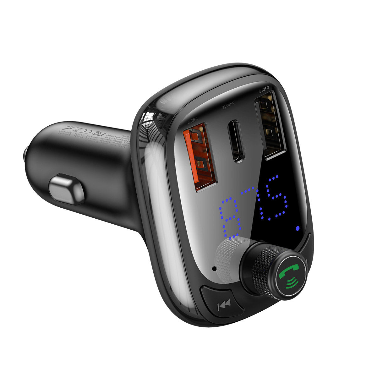 Baseus S-13 FM-Transmitter Bluetooth | QC 3.0 & PD | 2x USB-A + USB-C | microSD