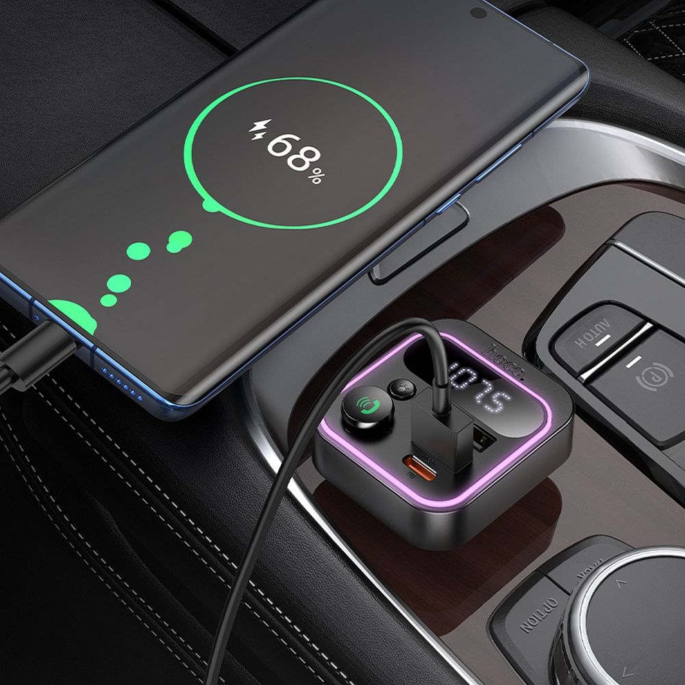 HOCO E85 Bluetooth FM Modulator, 2 x USB-A - 1 x USB-C