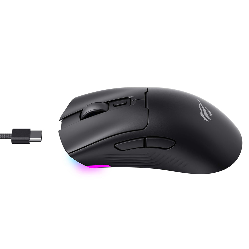 Souris Gaming Sans Fil HAVIT MS966WB, 800DPI - 10000DPI, BT / Wi-Fi / Filaire, Noir