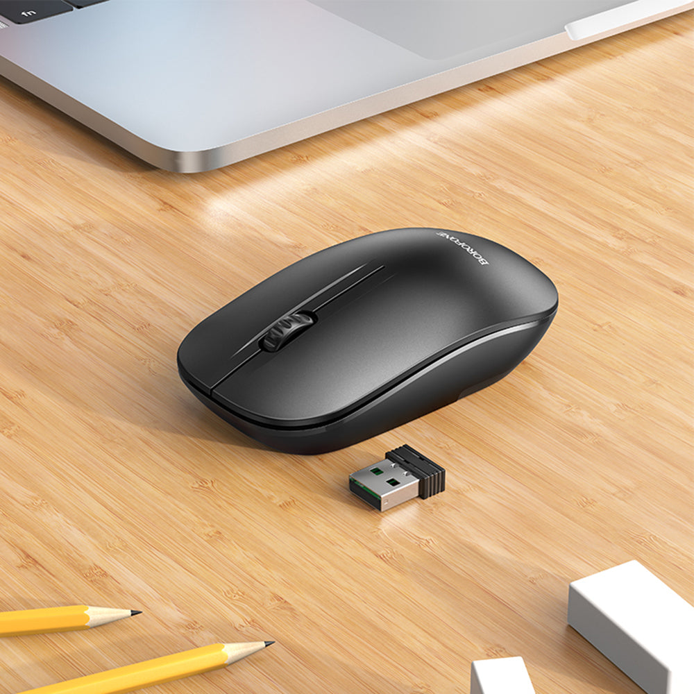 Souris sans fil Borofone BG14 Planet, 1000DPI, BT / Wi-Fi, Blanc