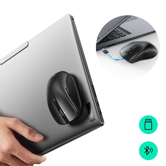 Souris sans fil ESR MagMouse, 800DPI - 4800DPI, BT / Wi-Fi, Noir