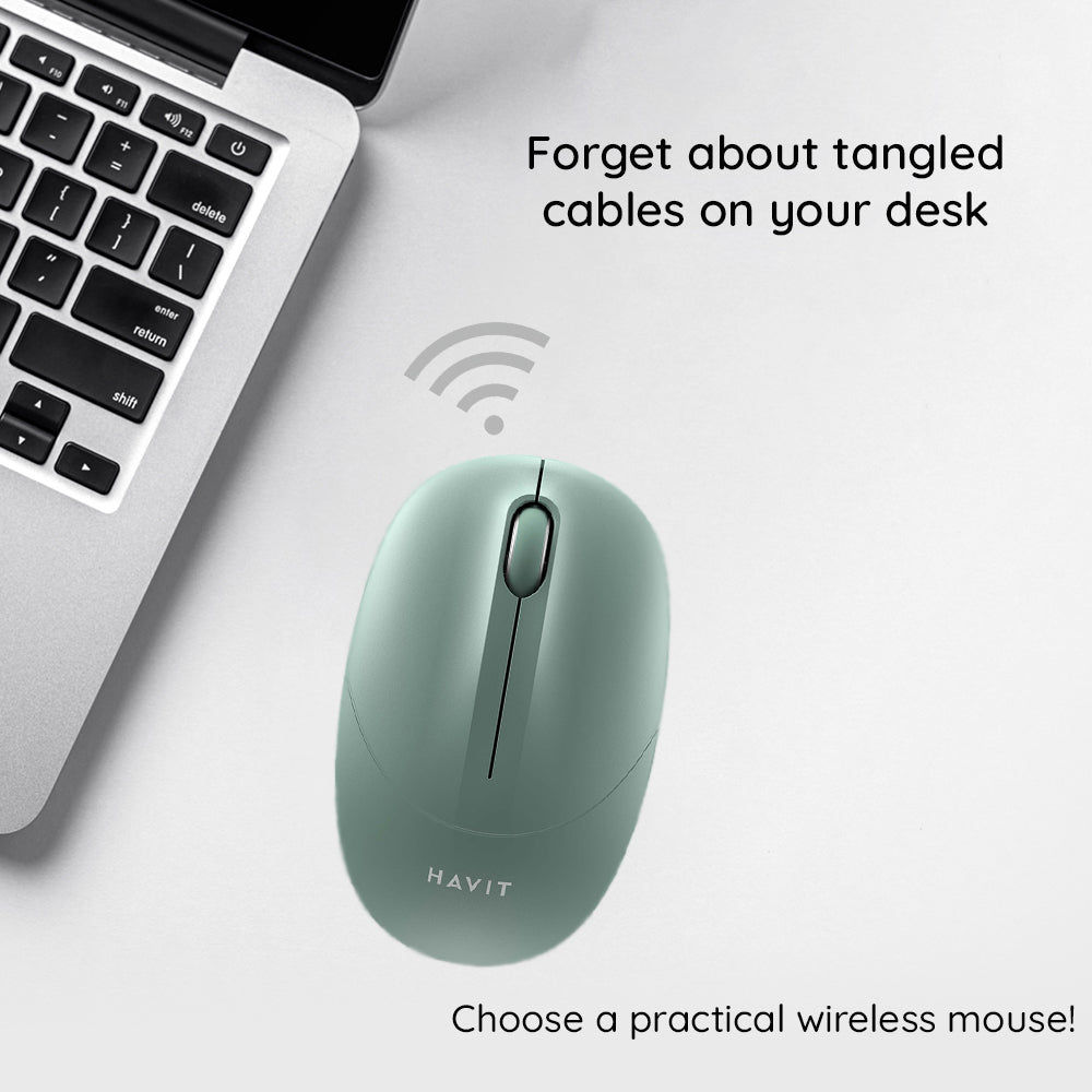 Souris sans fil HAVIT MS54GT, 1600DPI, Verte
