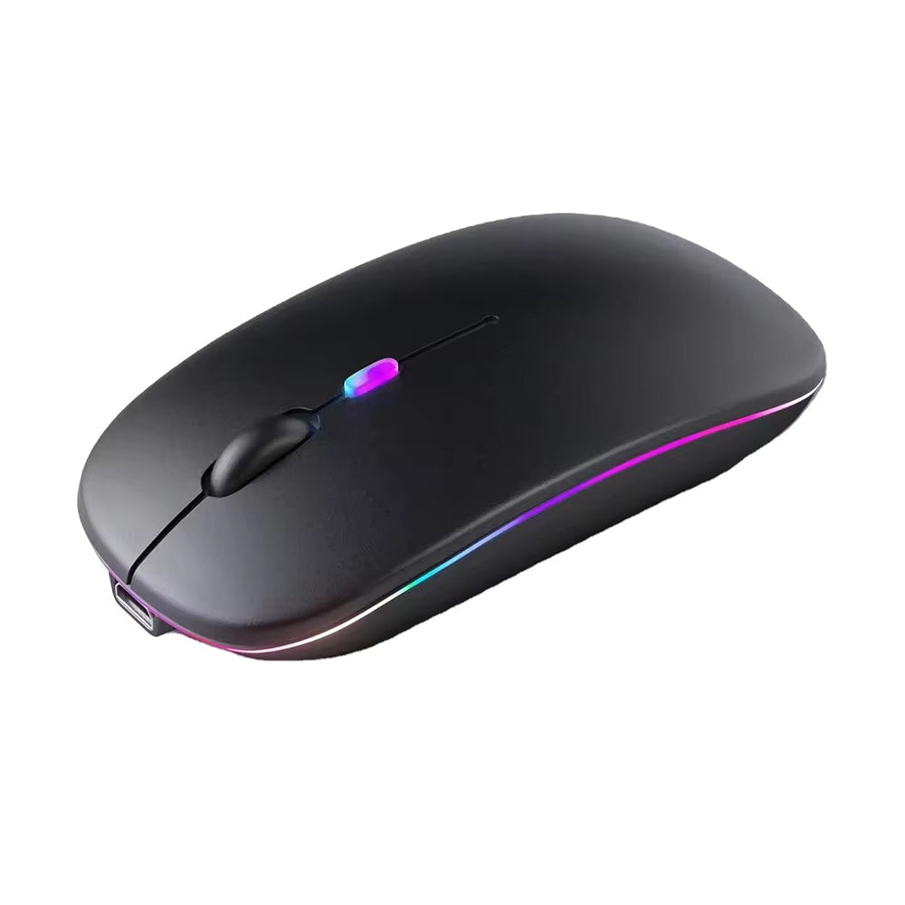 Wireless-Maus Techsuit M1, RGB, 1600DPI, BT / Wi-Fi, Schwarz