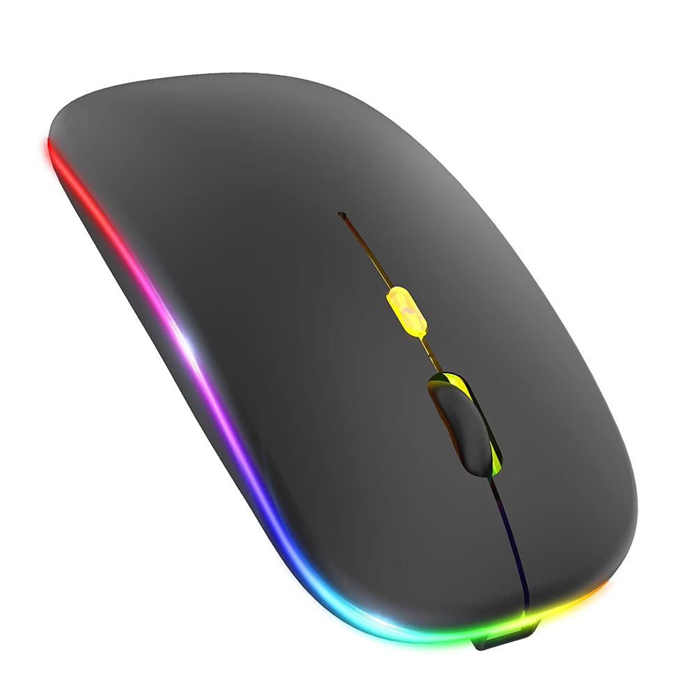 Wireless-Maus Techsuit M1, RGB, 1600DPI, BT / Wi-Fi, Schwarz