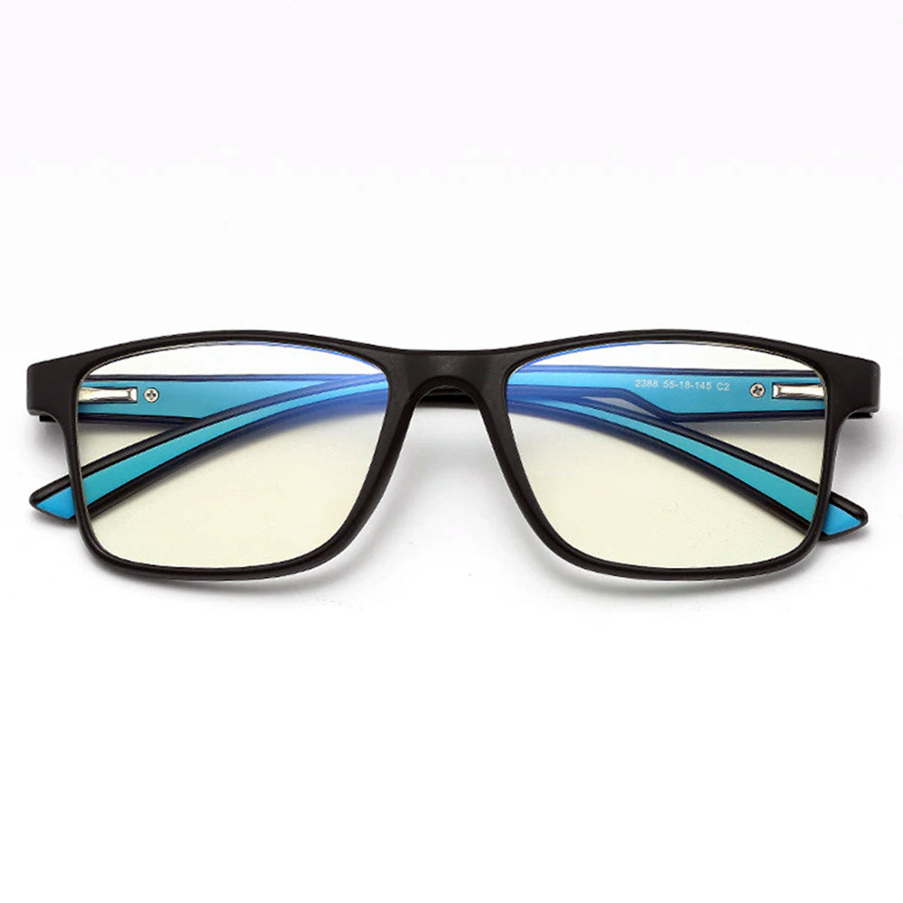 Lunettes d'ordinateur pour hommes Techsuit F2388, anti-lumière bleue, noir et bleu