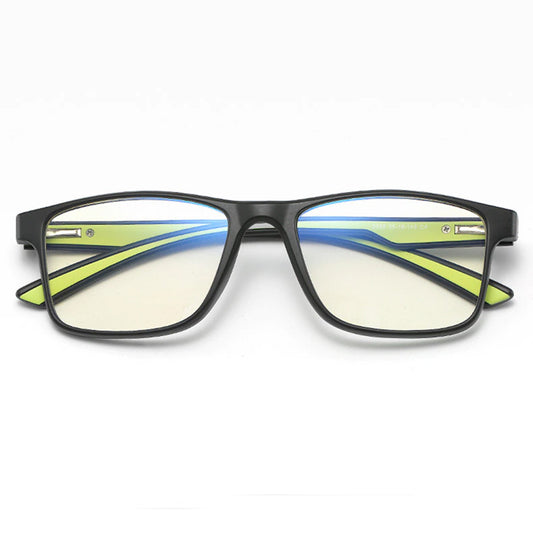 Techsuit Herren Computerbrille F2388, Anti-Blaues Licht, Schwarz Grün