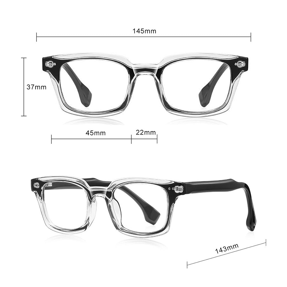 Lunettes d'ordinateur pour hommes Techsuit LS084, anti-lumière bleue, noires transparentes