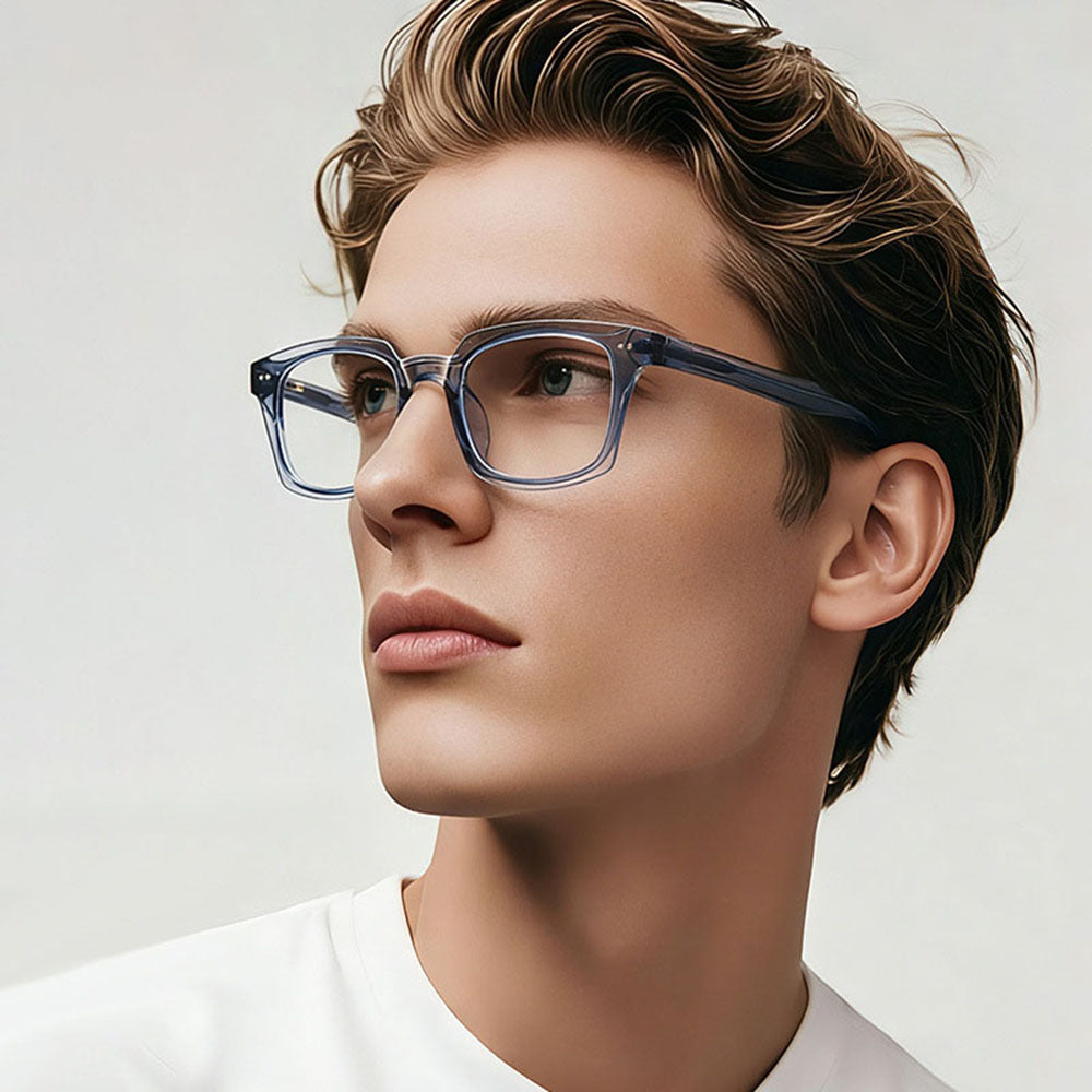 Lunettes d'ordinateur pour hommes Techsuit LS084, anti-lumière bleue, noires transparentes