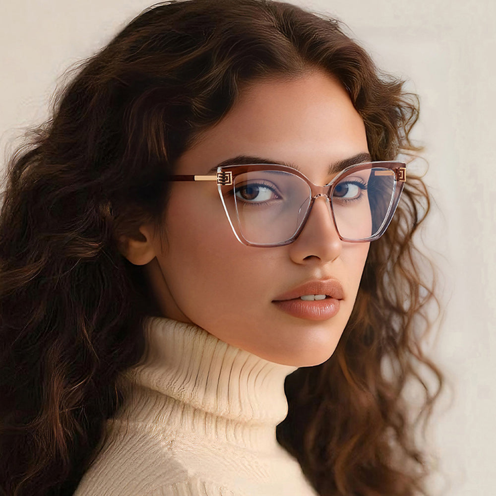 Lunettes d'ordinateur pour femmes Techsuit 2260, Anti-Lumière Bleue, Noires Dorées