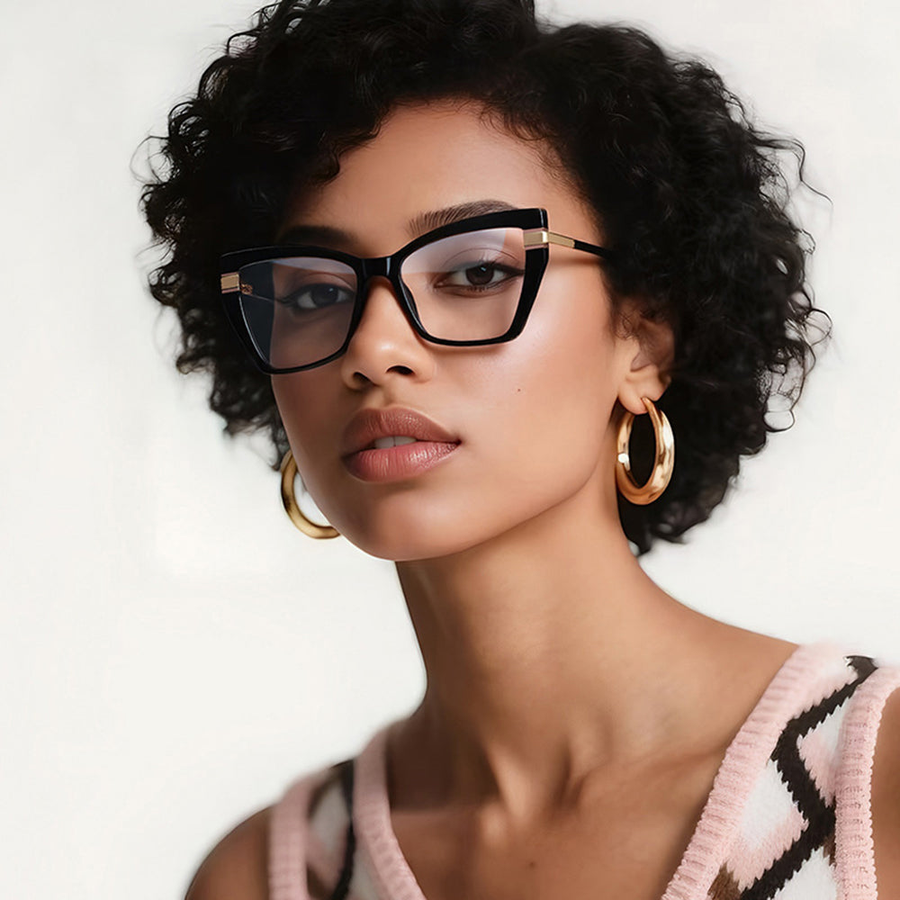 Lunettes d'ordinateur pour femmes Techsuit 2269, Anti-Lumière Bleue, Noires