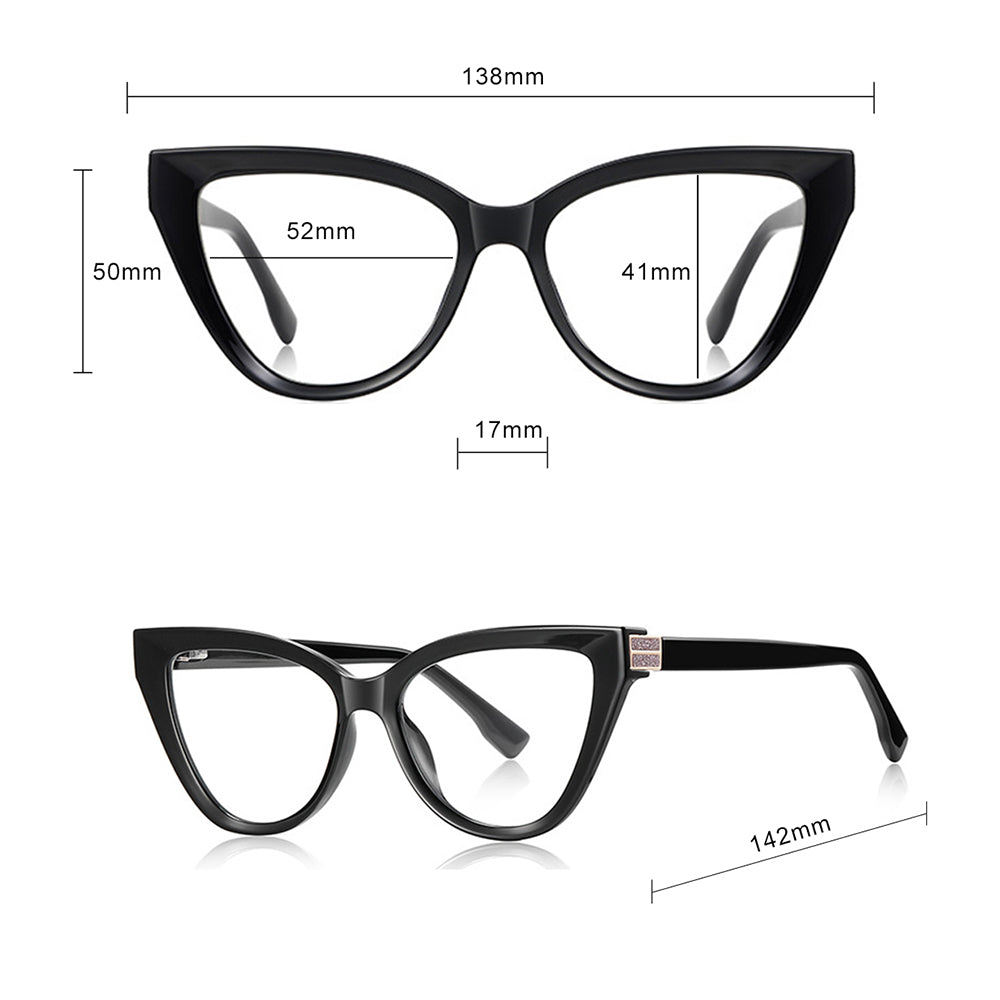 Lunettes d'ordinateur pour femmes Techsuit 2279, Anti-Lumière Bleue, Noires