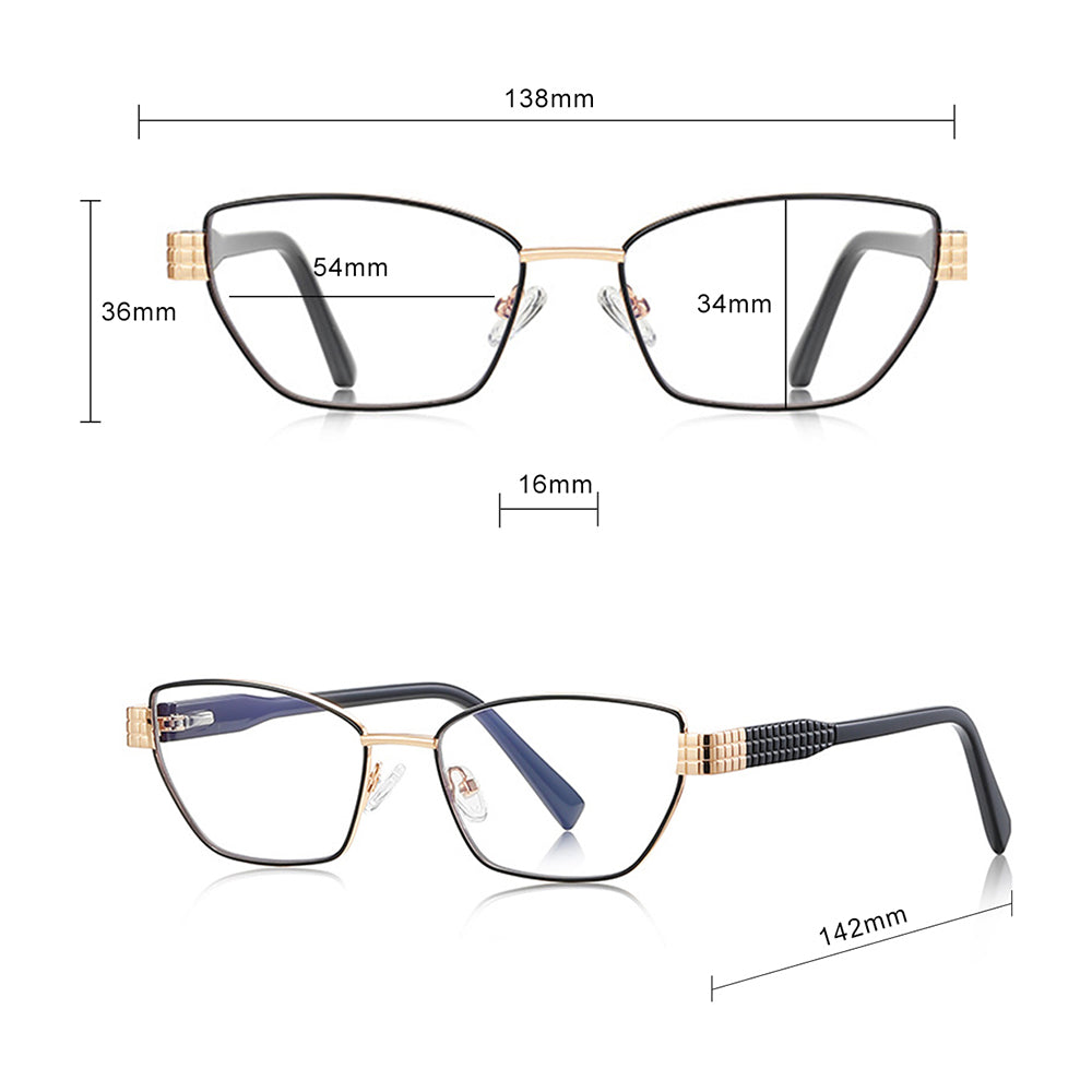 Damen Computerbrille Techsuit 3162, Anti-Blue Light, Schwarz