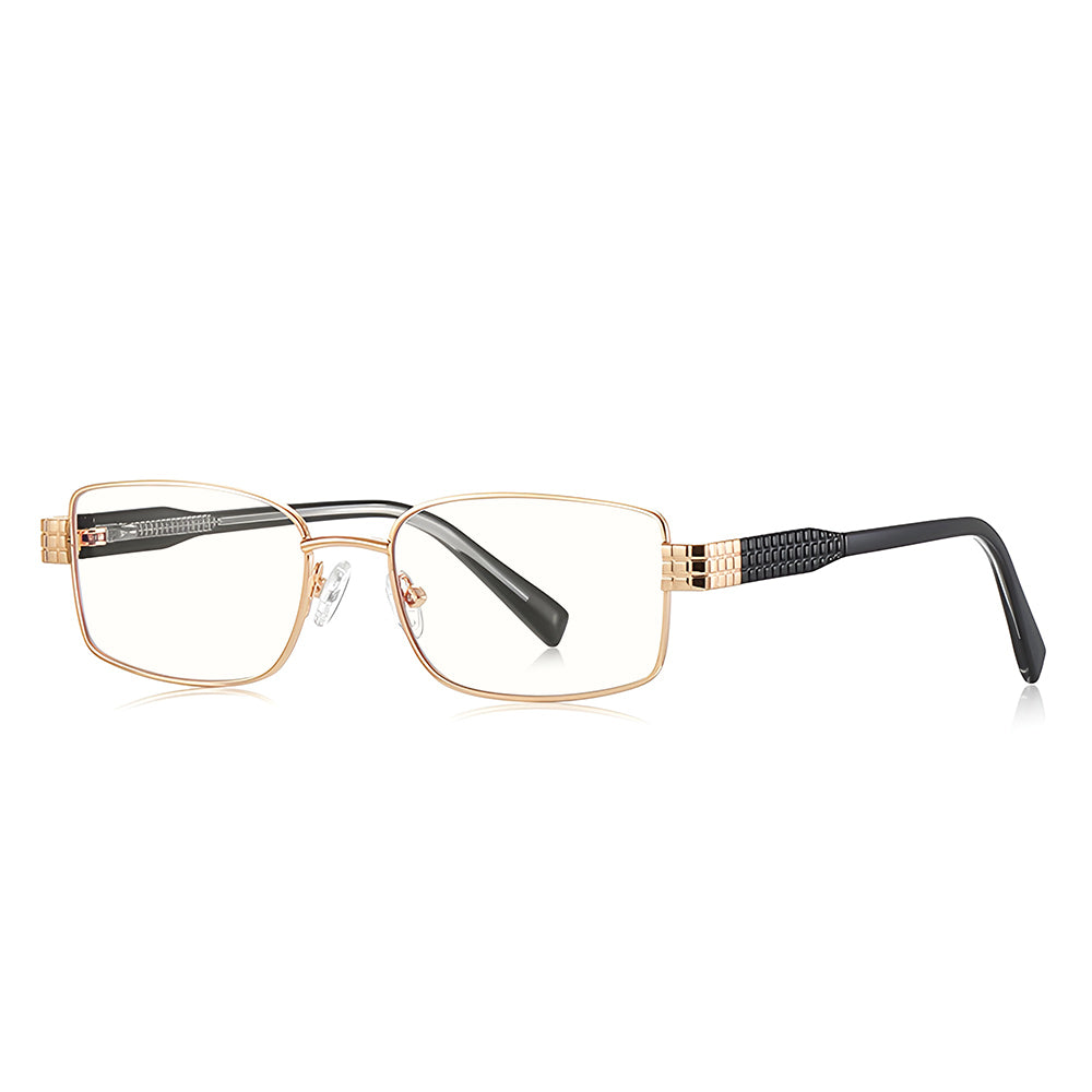 Lunettes d'ordinateur pour femmes Techsuit 3163, Anti-Lumière Bleue, Noires Dorées